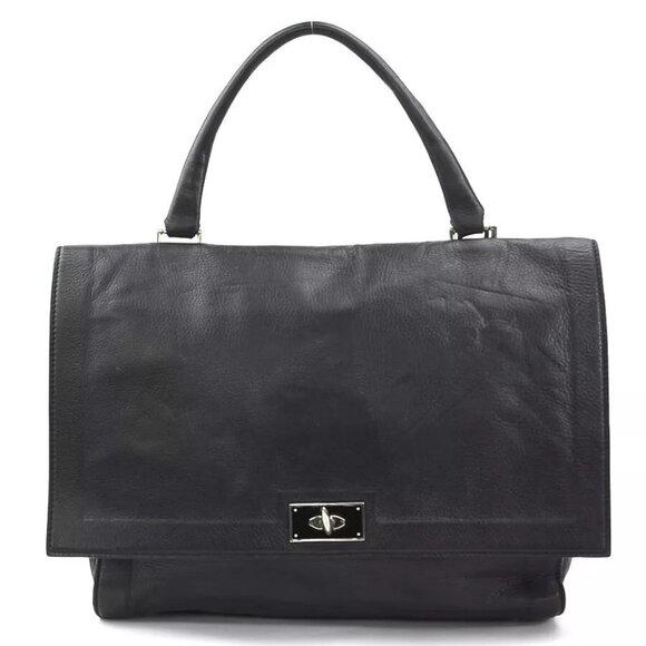 Authentic GIVENCHY Handbag Black Leather/Silvertone - e59455a - Picture 1 of 12
